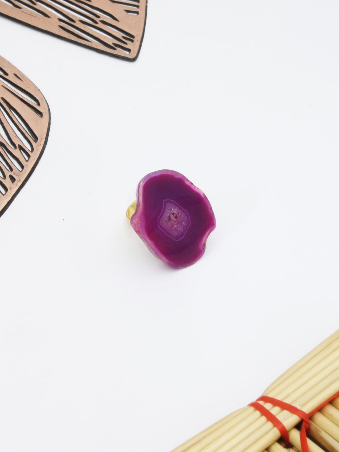 Pink Color Druzy  Ring