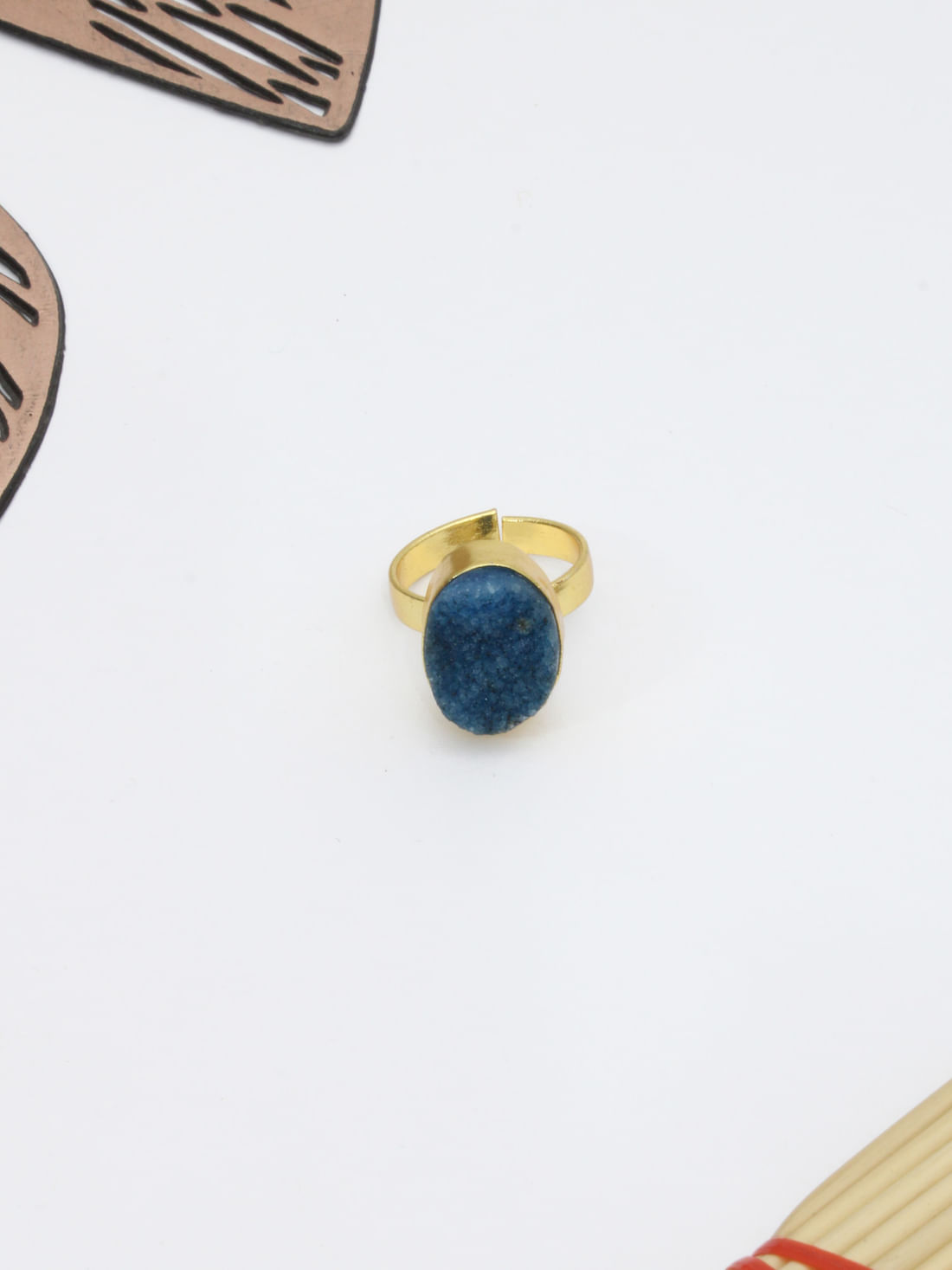 Blue Color Druzy Ring