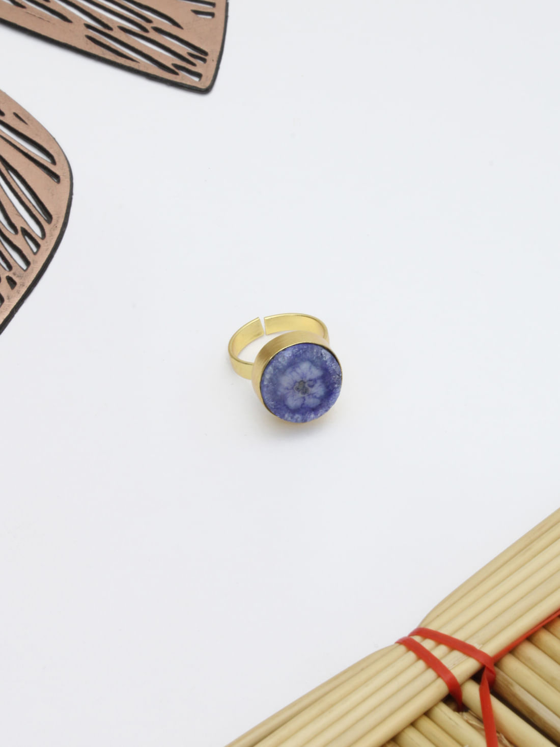 Purple Color Druzy Ring