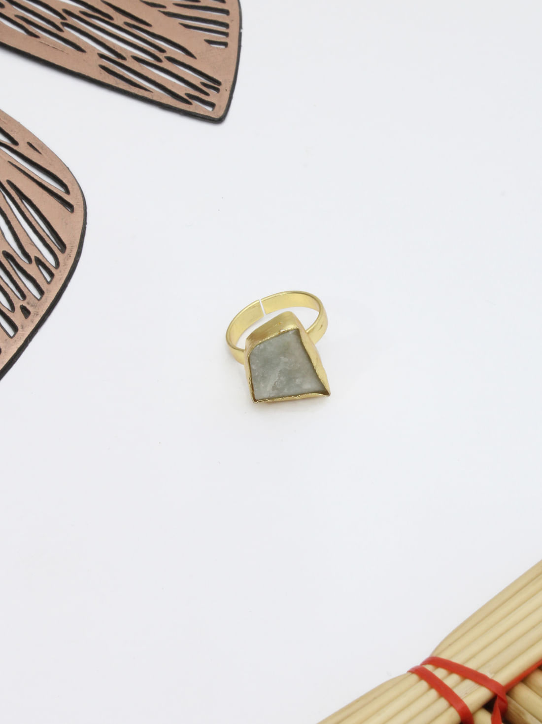 White Color Druzy Ring