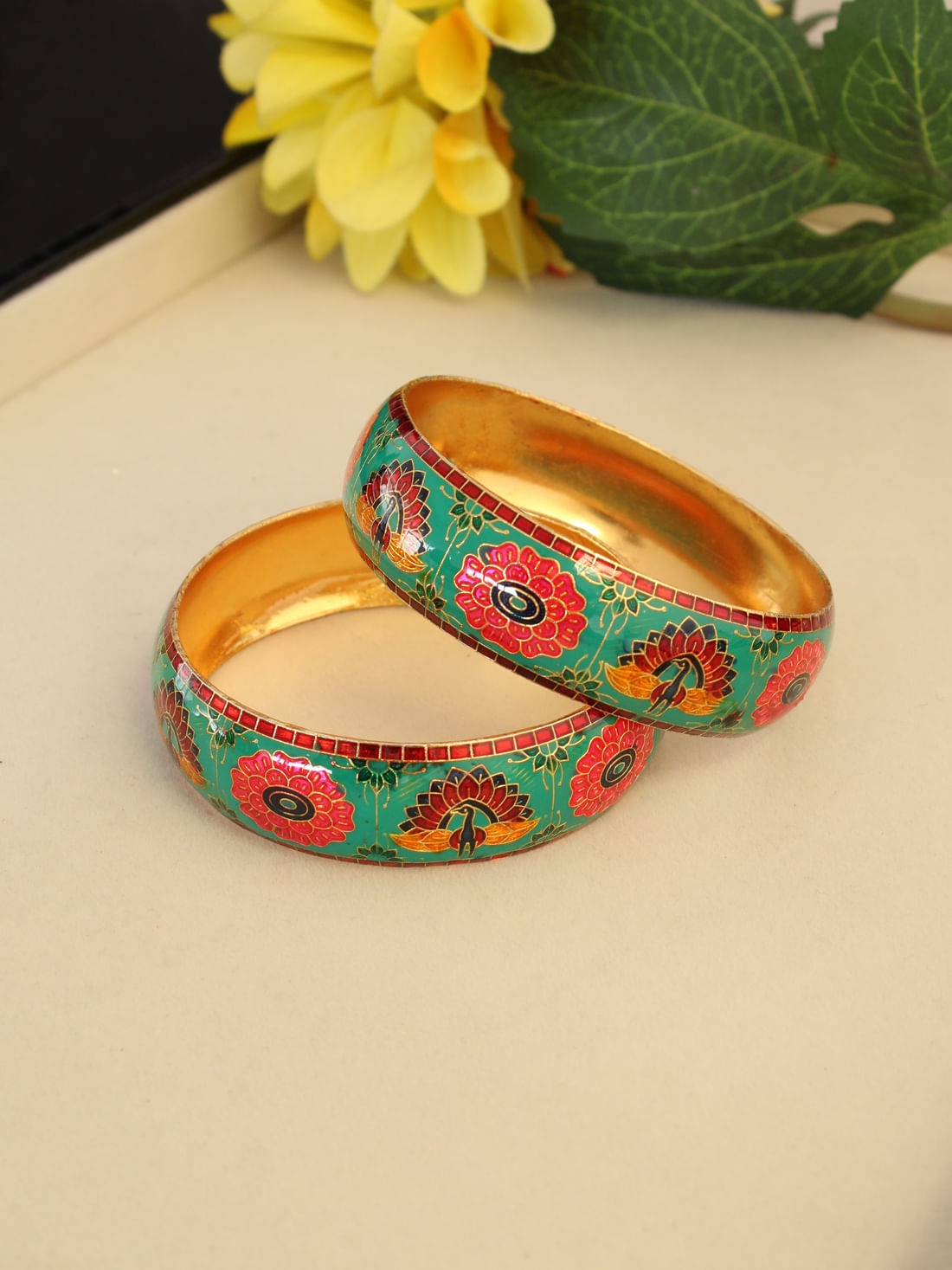 Green Color Meenakari Bangle