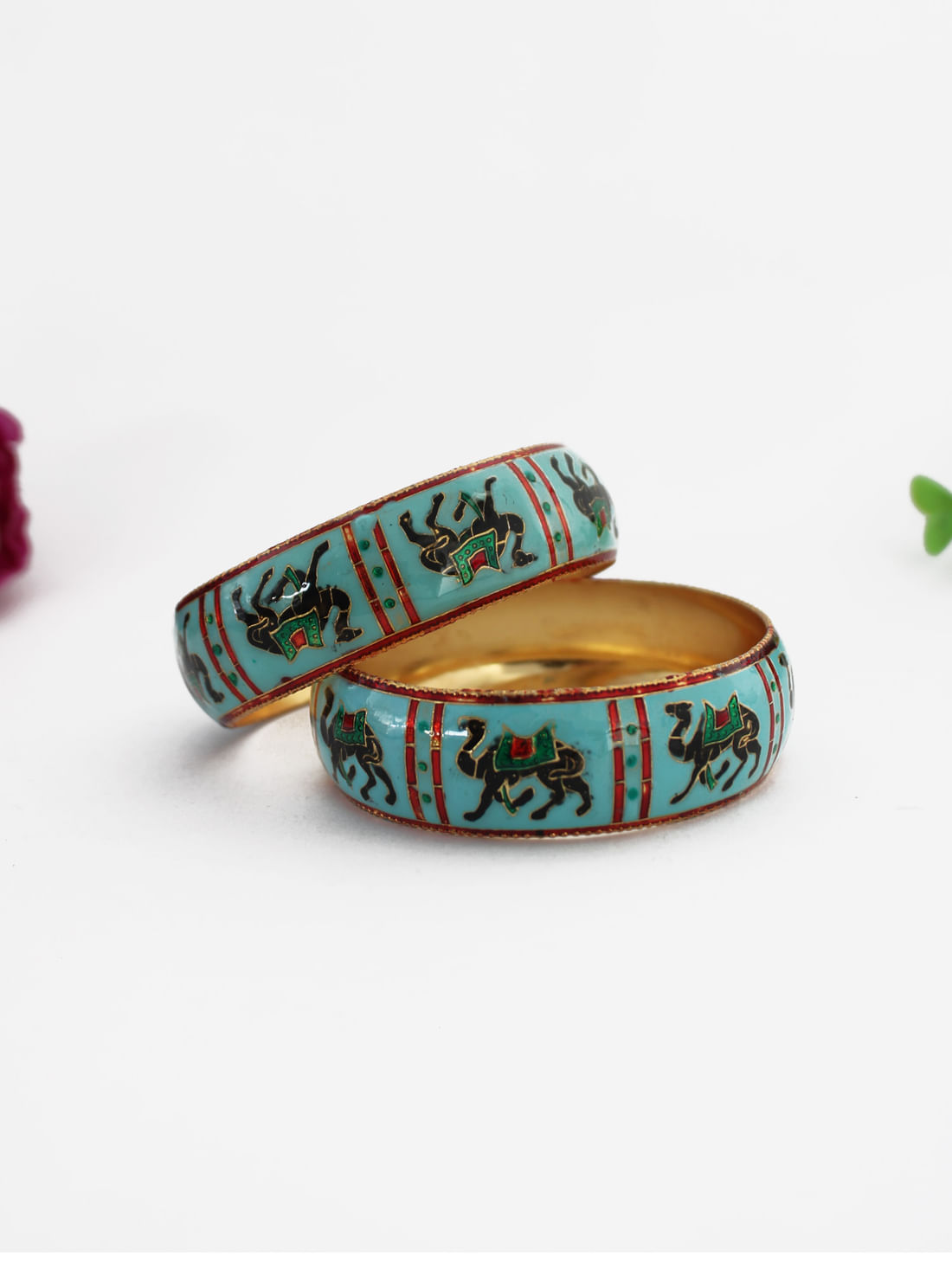 Light Blue Color Meenakari Bangle
