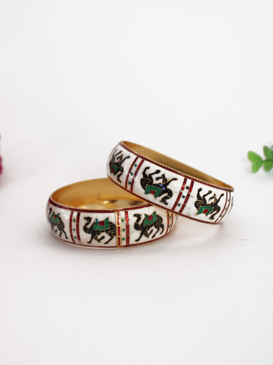 White  Color Meenakari Bangle