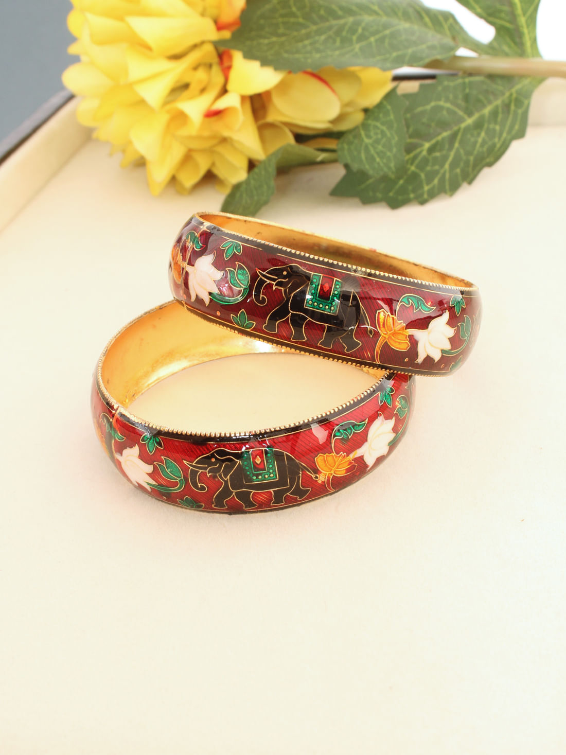 Red Color Meenakari Bangle