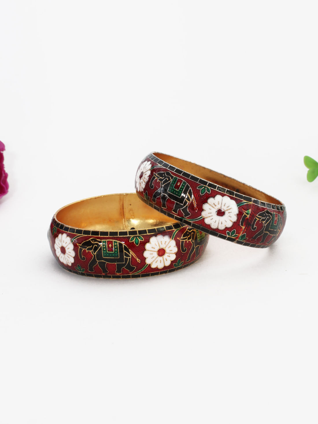 Red Color Meenakari Bangle