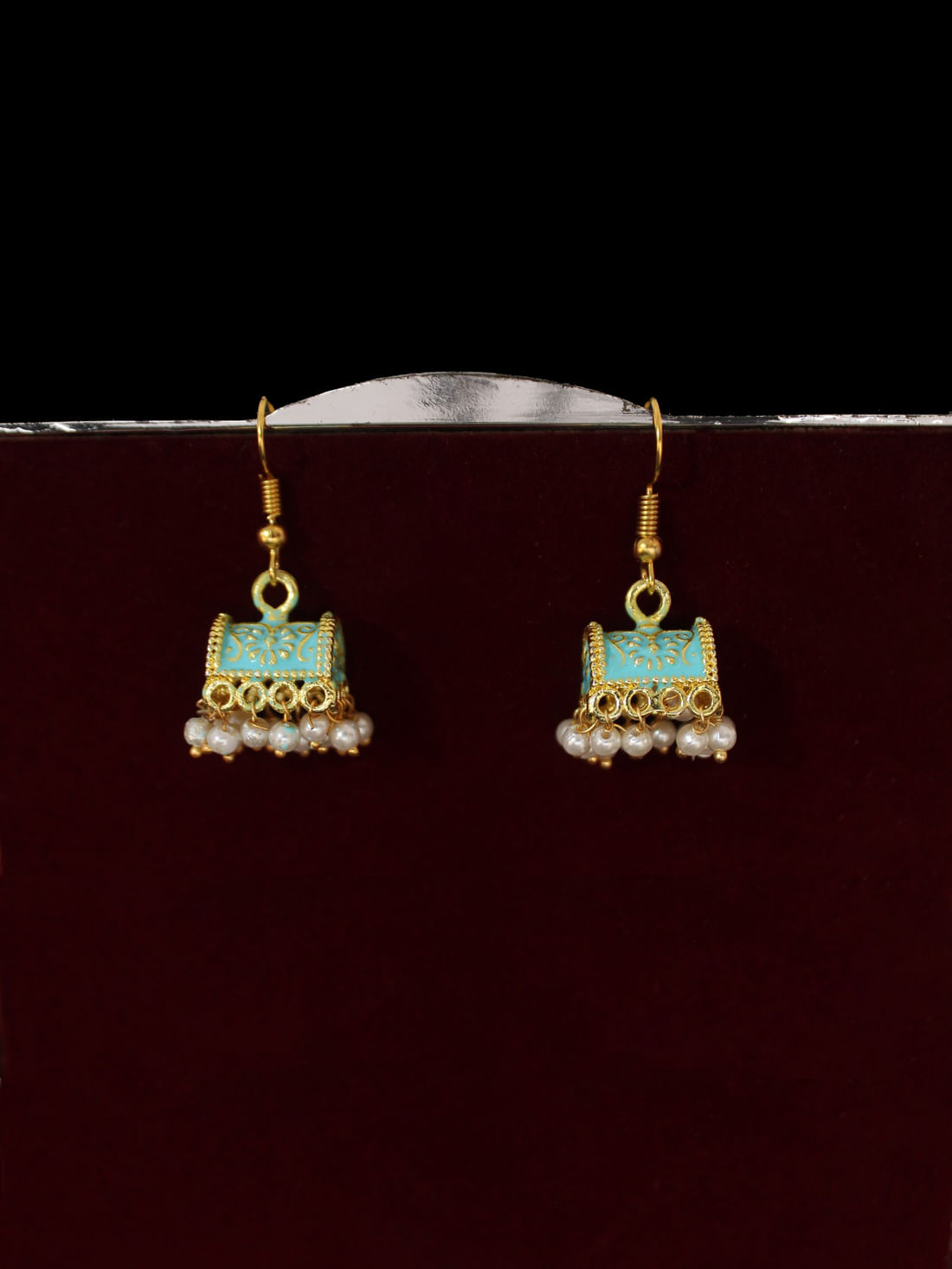 Blue Color Meenakari Earrings