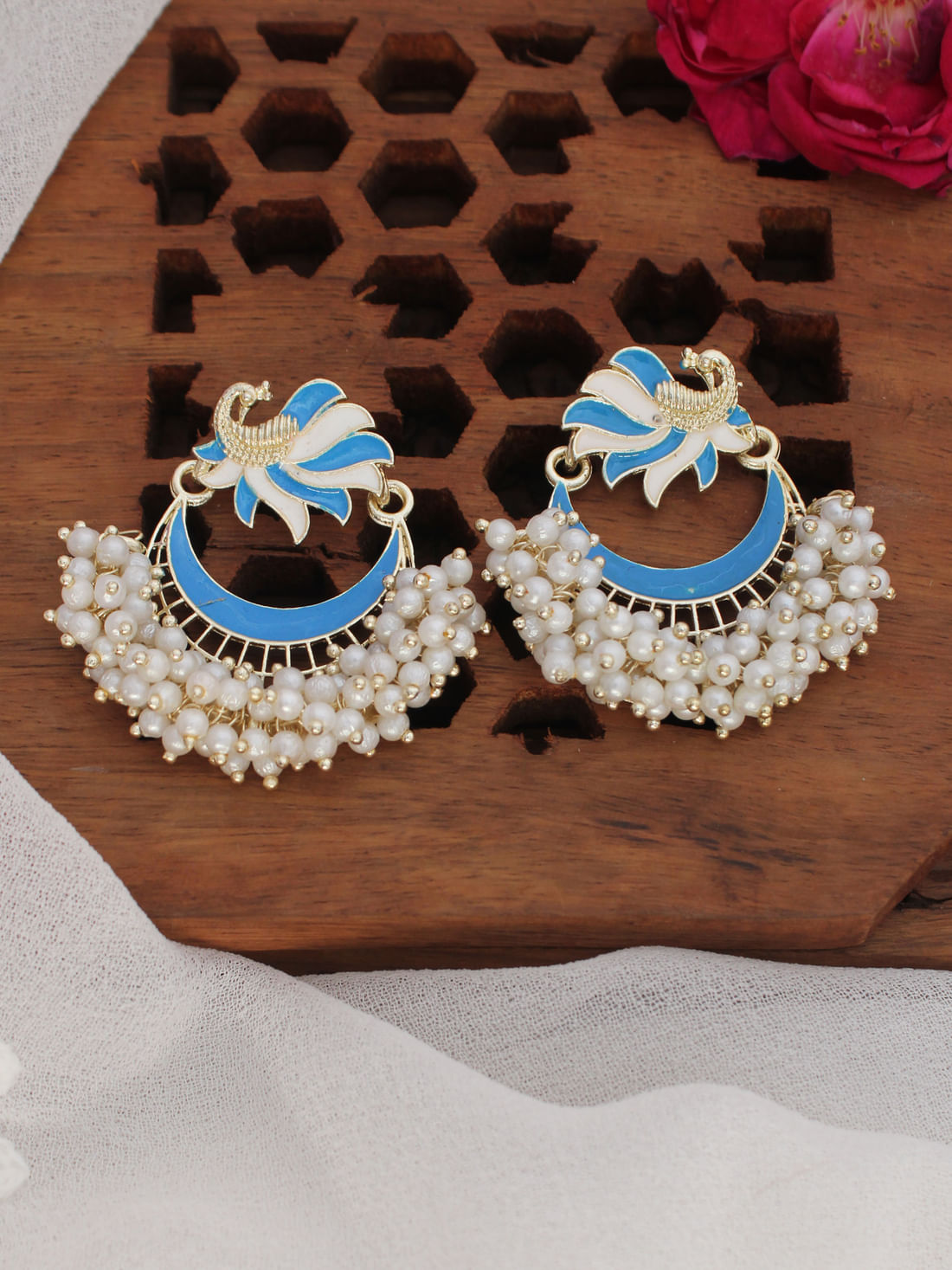 Blue Color Meenakari Earring