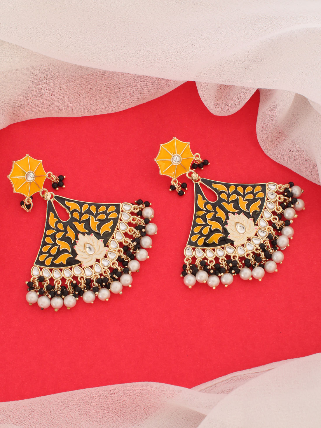Black Color Meenakari Earring