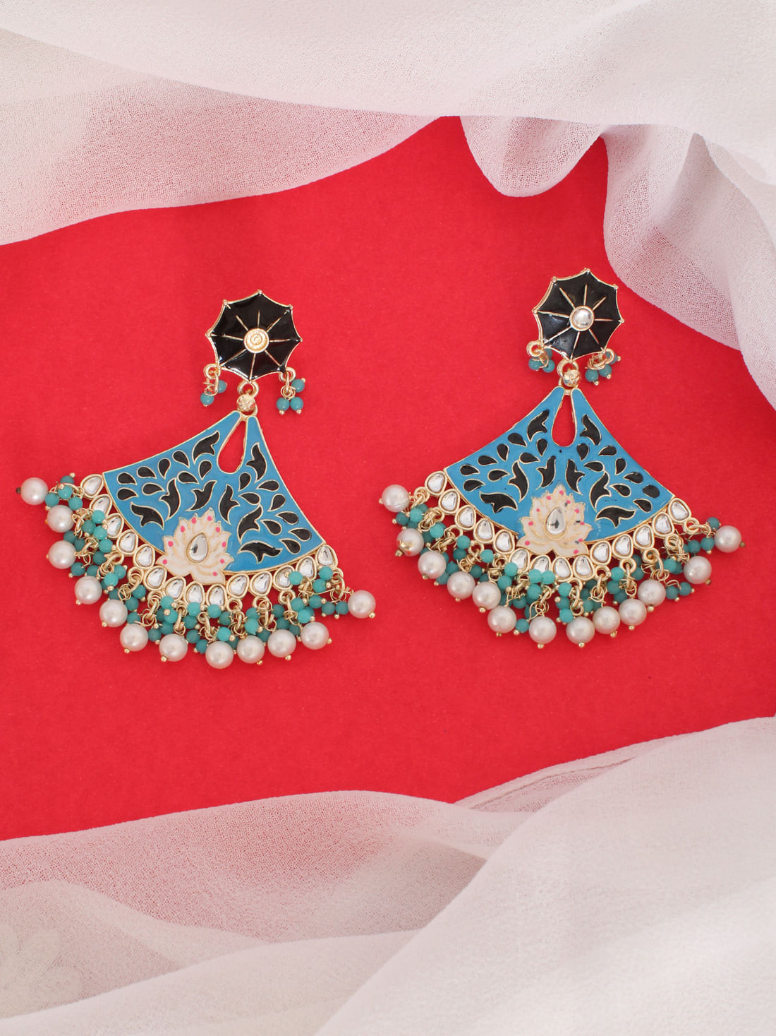 Blue Color Meenakari Earring
