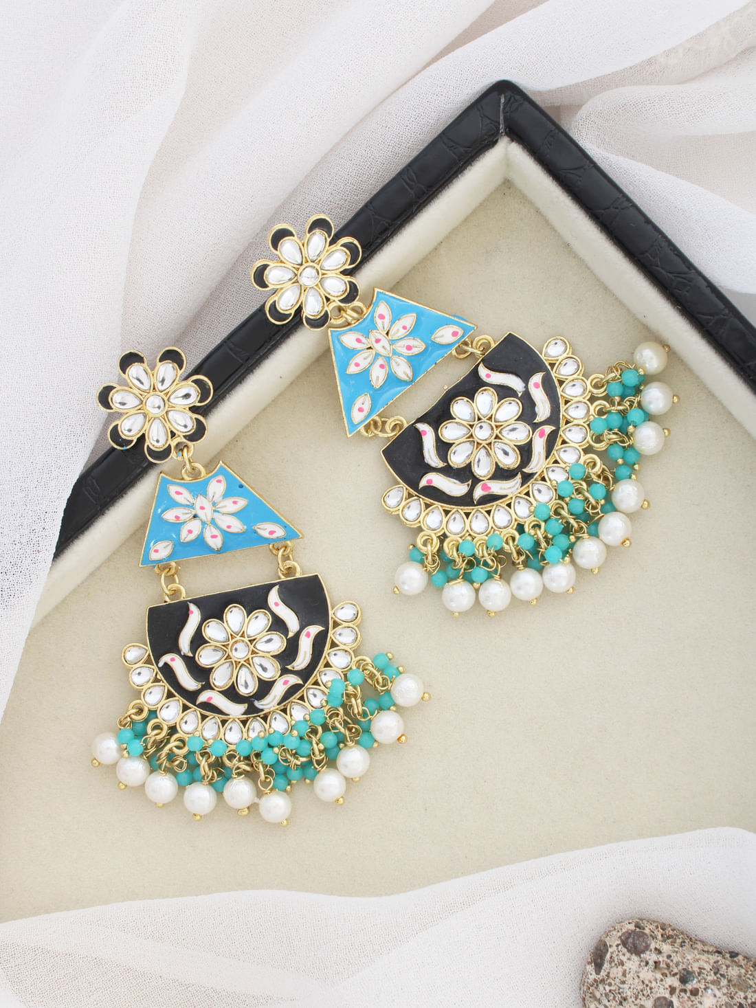 Blue Color Meenakari Earring