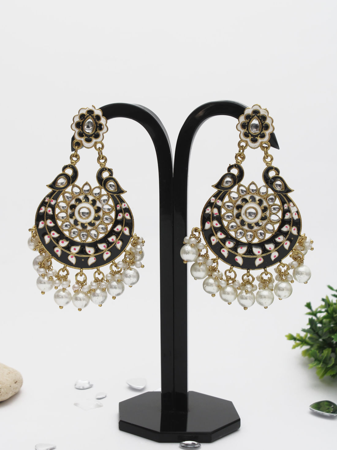 Black Color Meenakari Earring