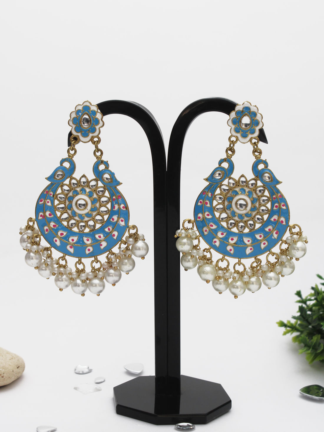 Light Blue Color Meenakari Earring