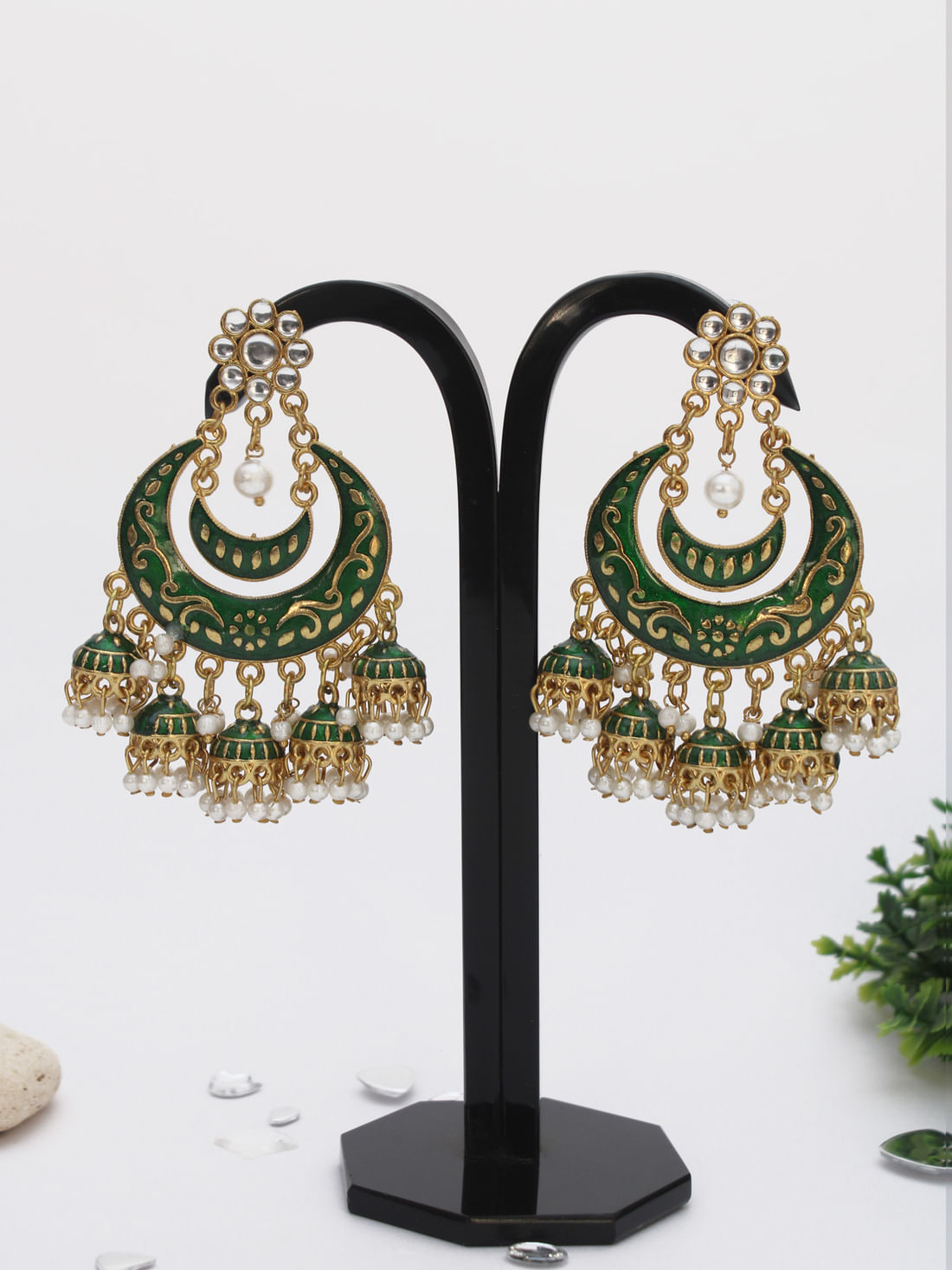 Green Color Meenakari Earring