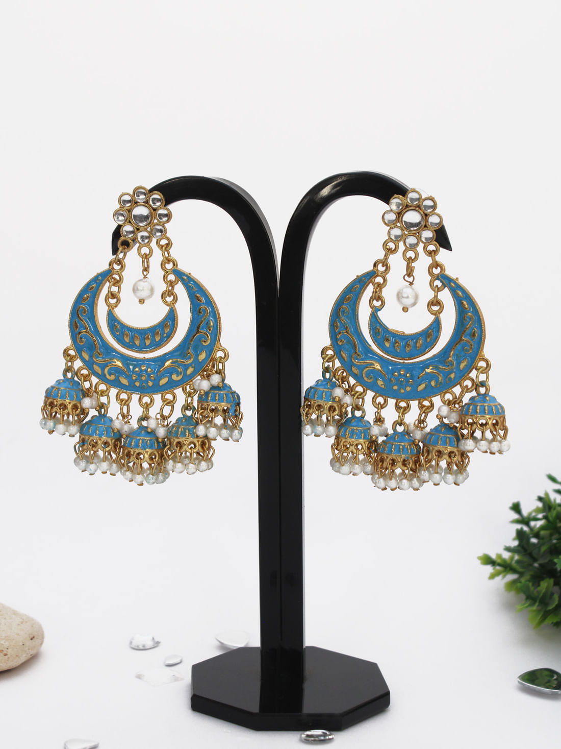 Light Blue Color Meenakari Earring