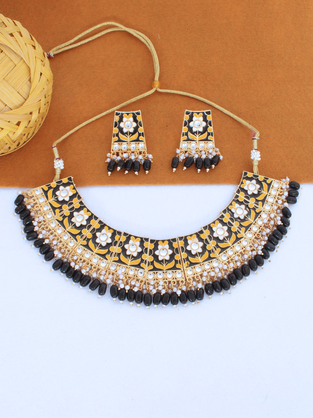 Blue Color Meenakari Necklace Set