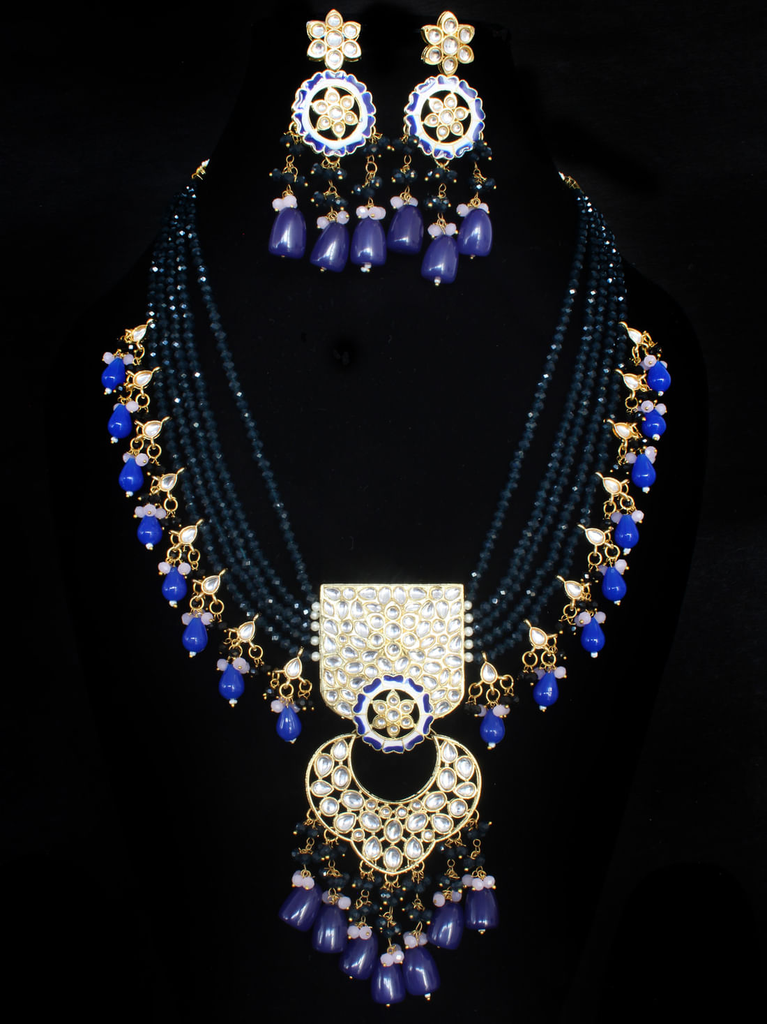 Blue Color Meenakari Necklace Set