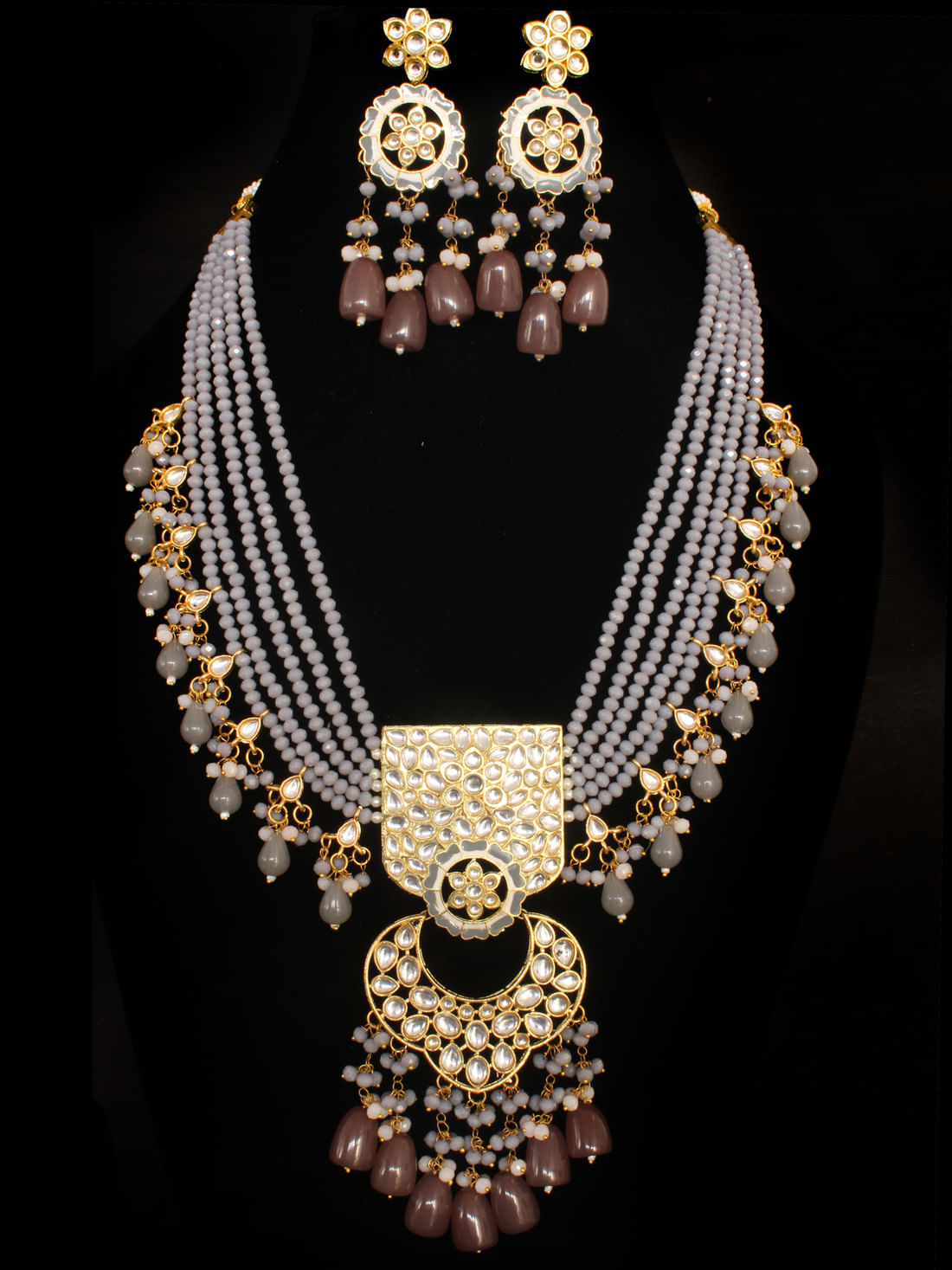 Brown Color Meenakari Necklace Set