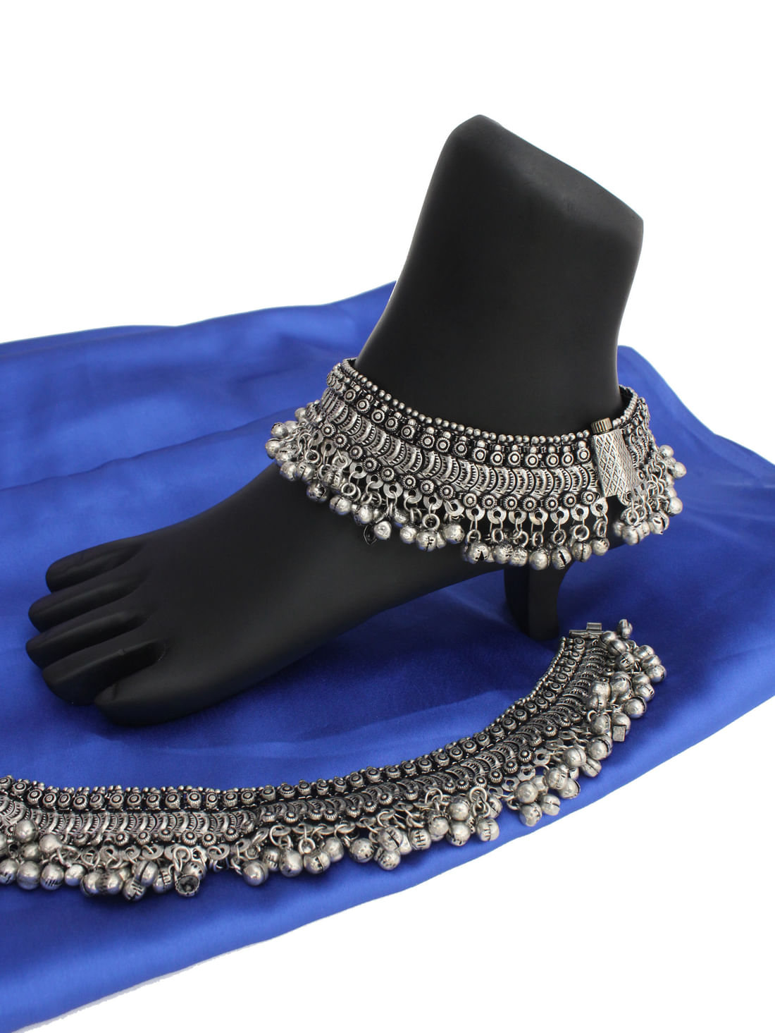 Black Color Oxidised Anklet