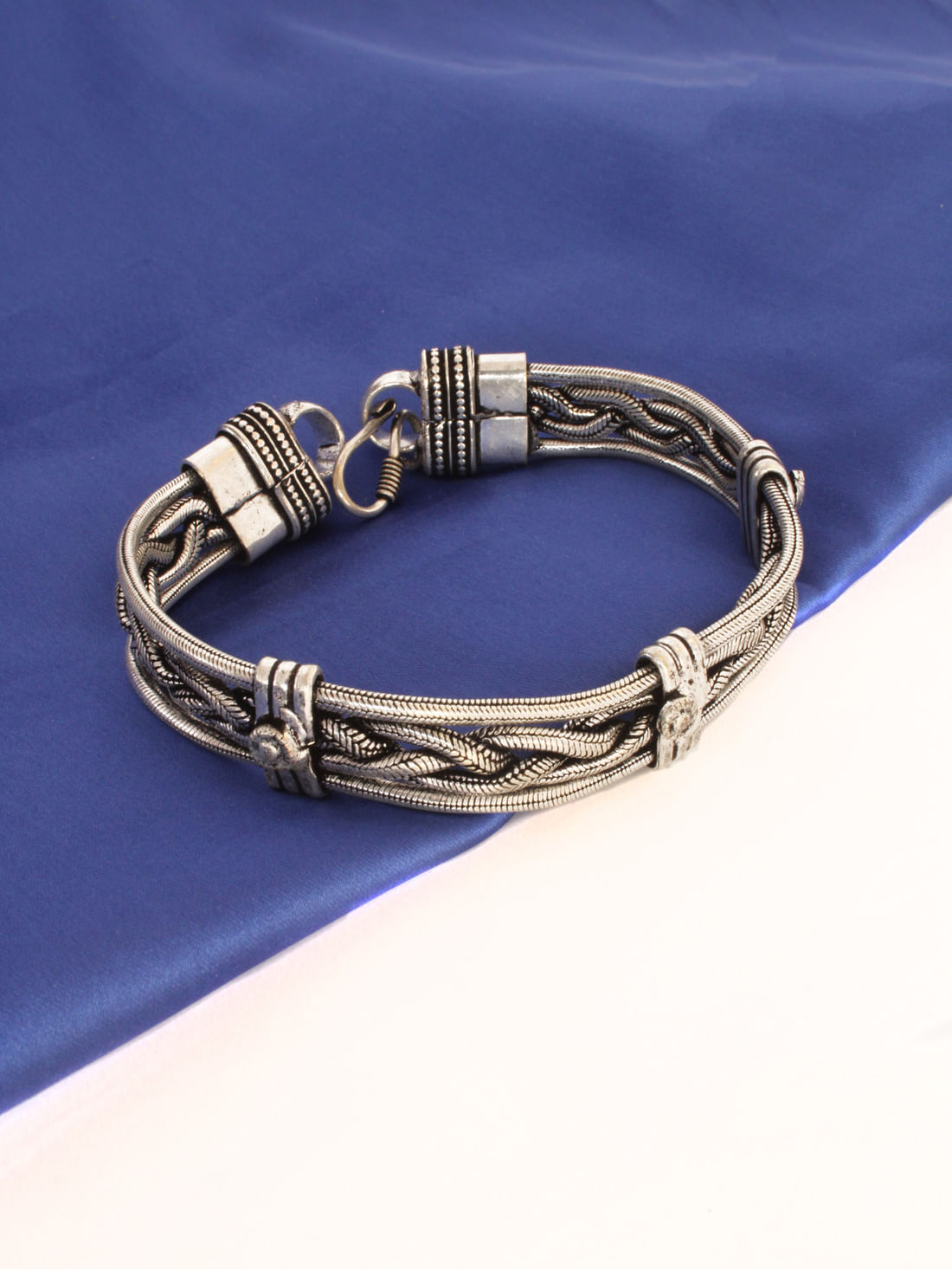 Silver Color Oxidised Bracelet