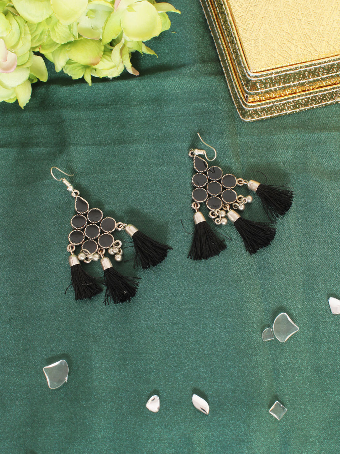 Black  Color Oxidised Earring