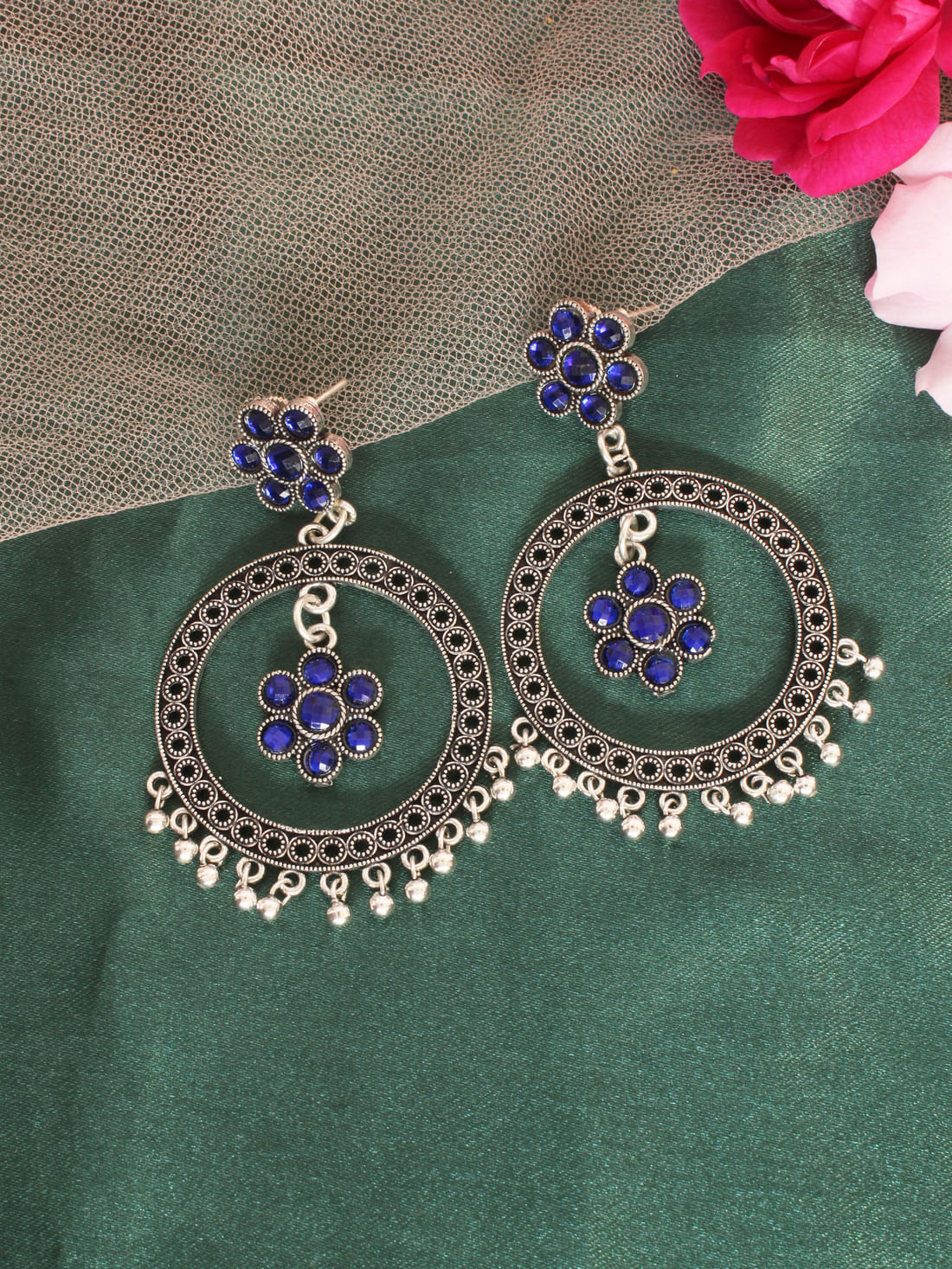 Purple Color Oxidised Earring