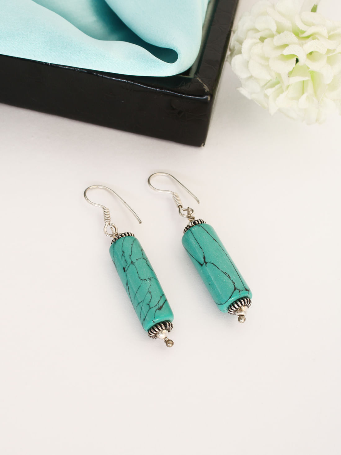 Turquoise Color Oxidised Earrings
