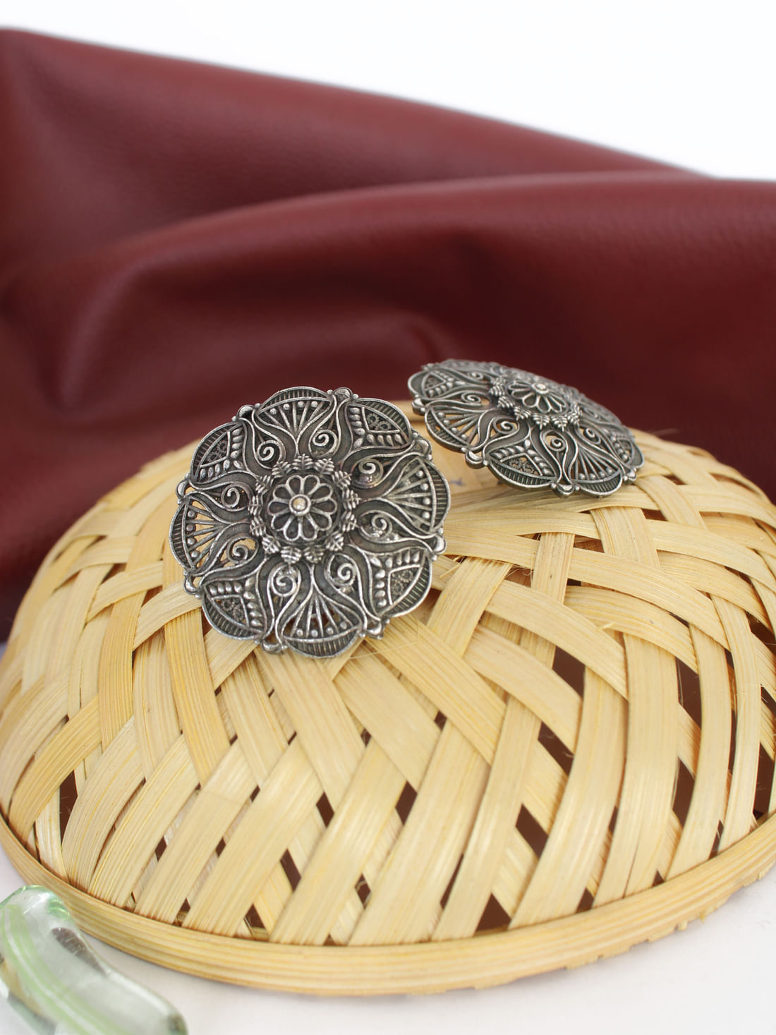 Silver Color Oxidised Earrings