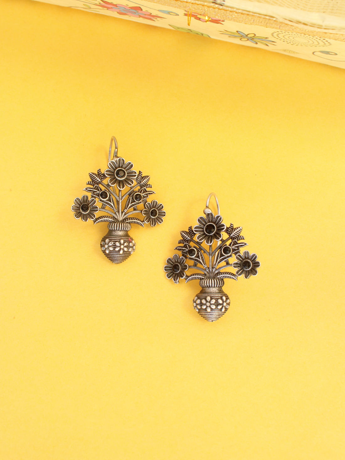 Black Color Oxidised Earrings