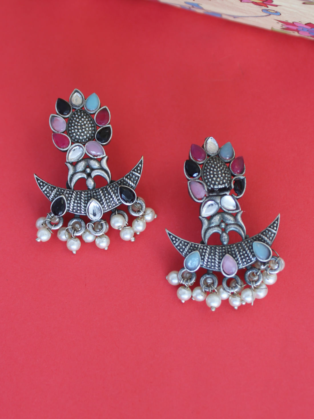 Multicolor Oxidised Earrings