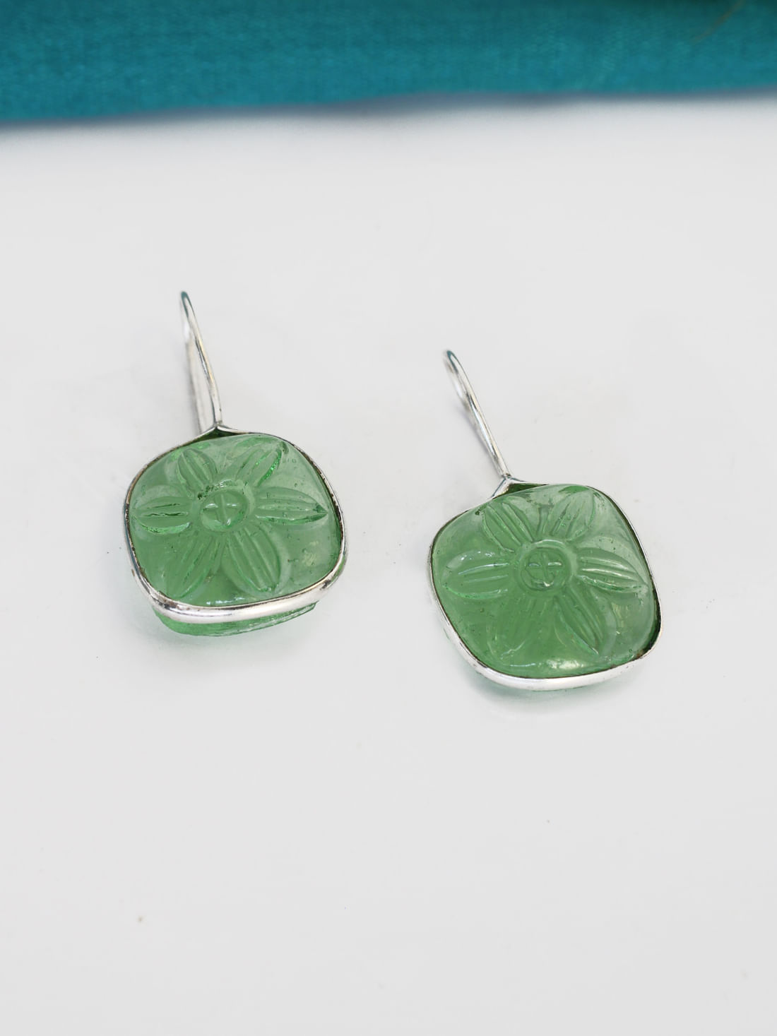 Light Green Color Oxidised Earrings