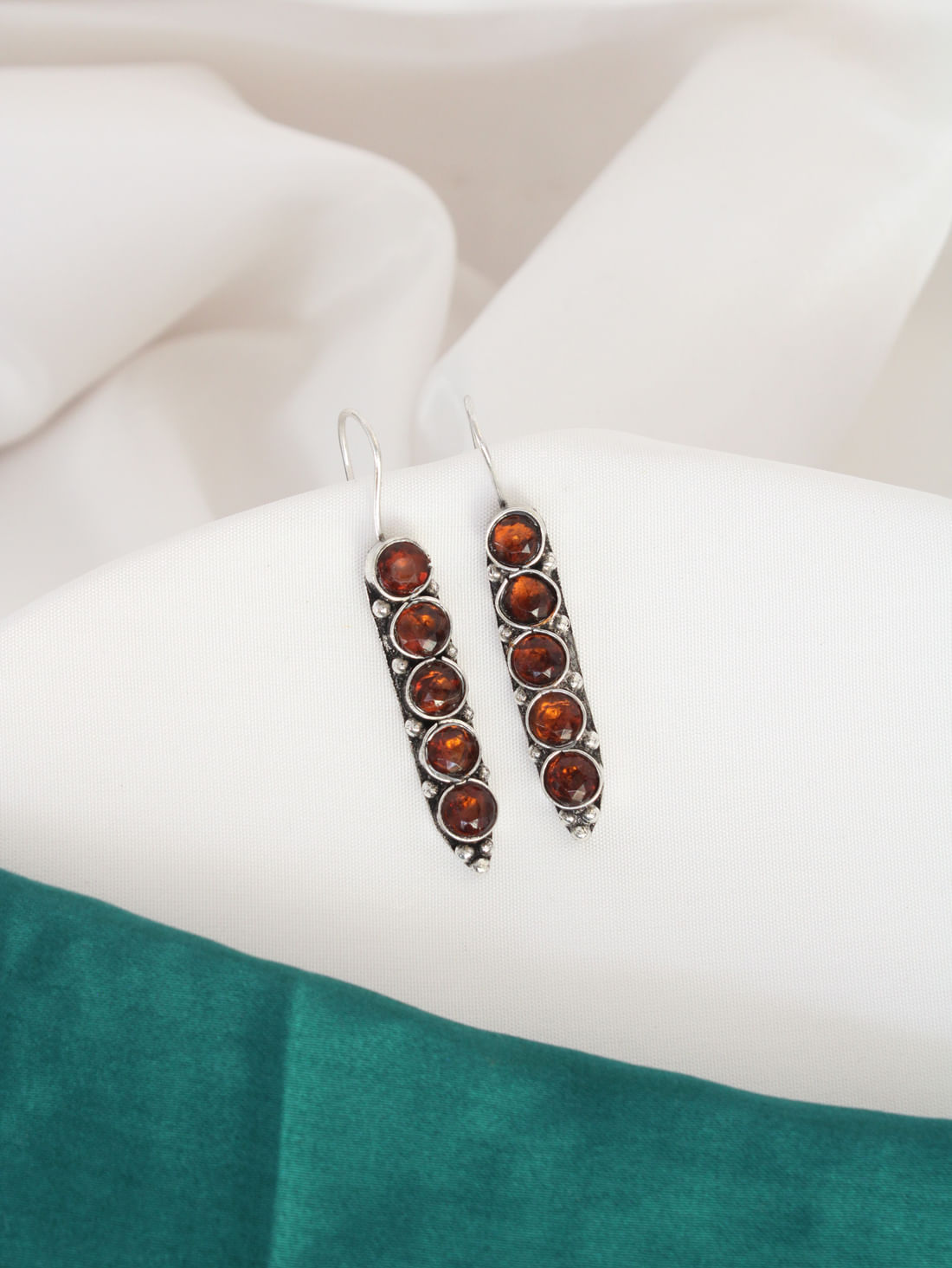 Orange Color Oxidised Earrings
