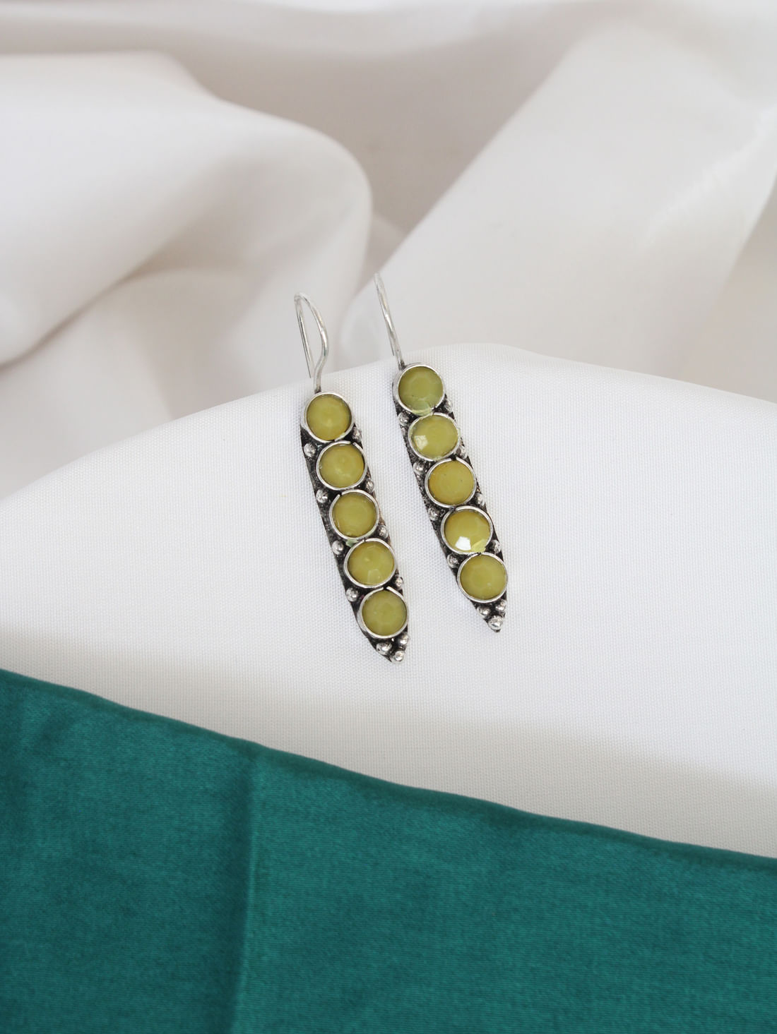 Yellow Color Oxidised Earrings