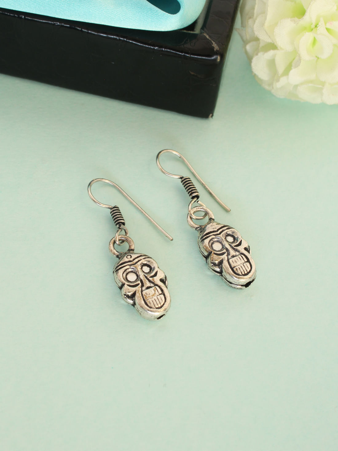 Silver Color Oxidised Earrings