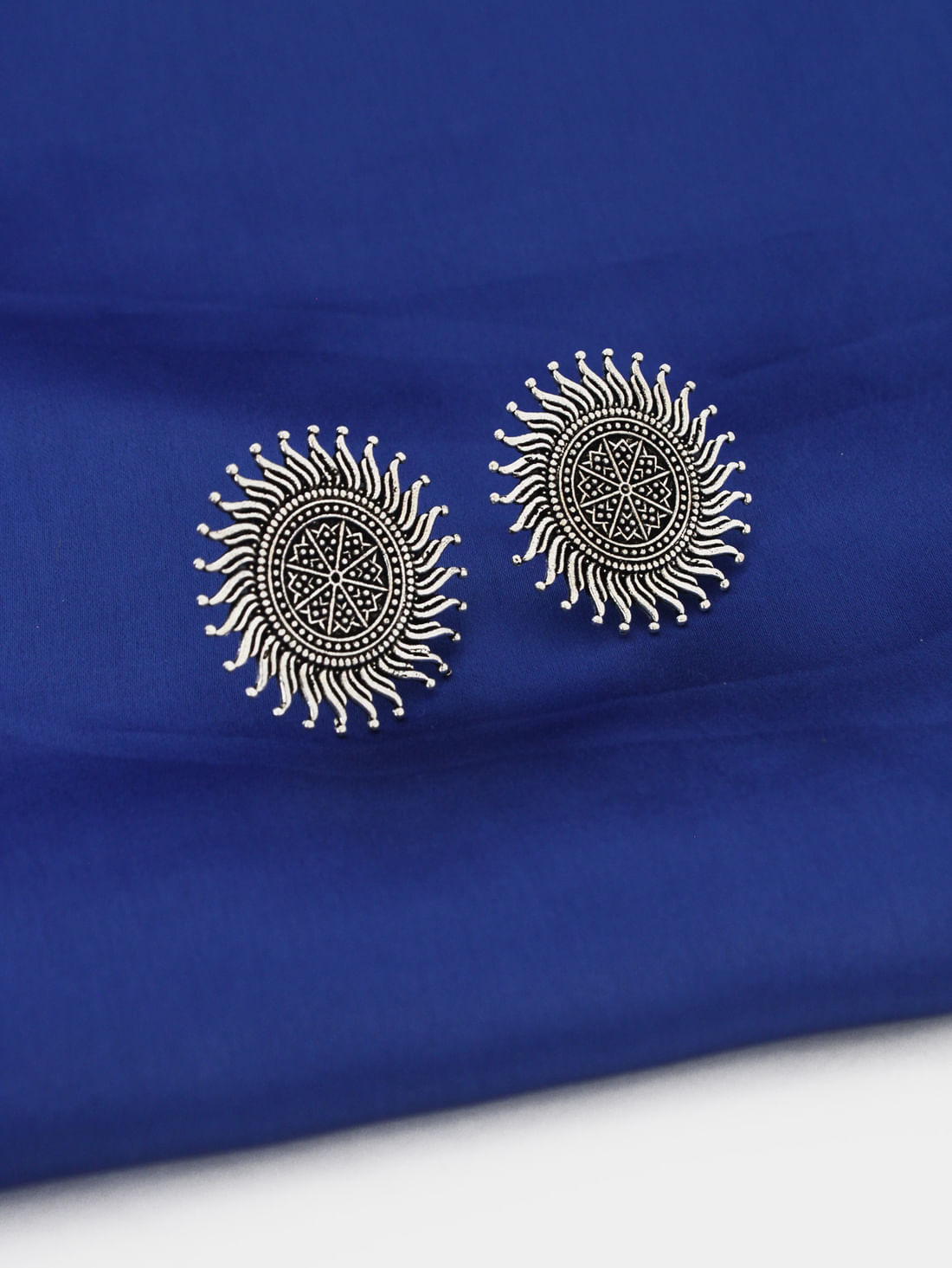 Silver Color Oxidised Earrings