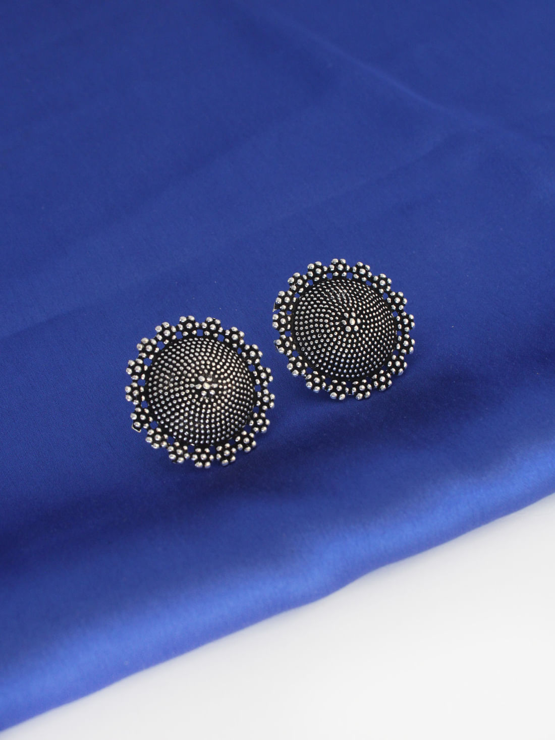 Silver Color Oxidised Earrings