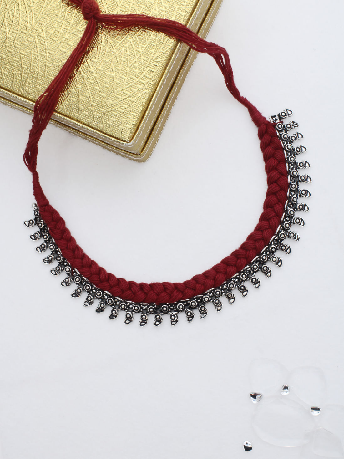 Red Color Oxidised Necklace