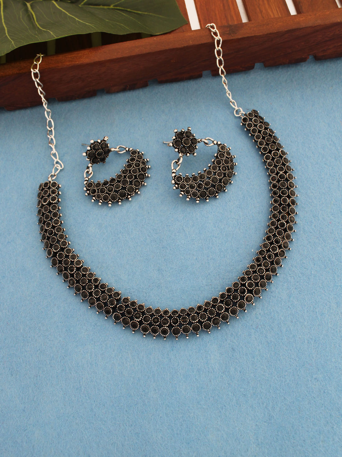 Black Color Oxidised Necklace