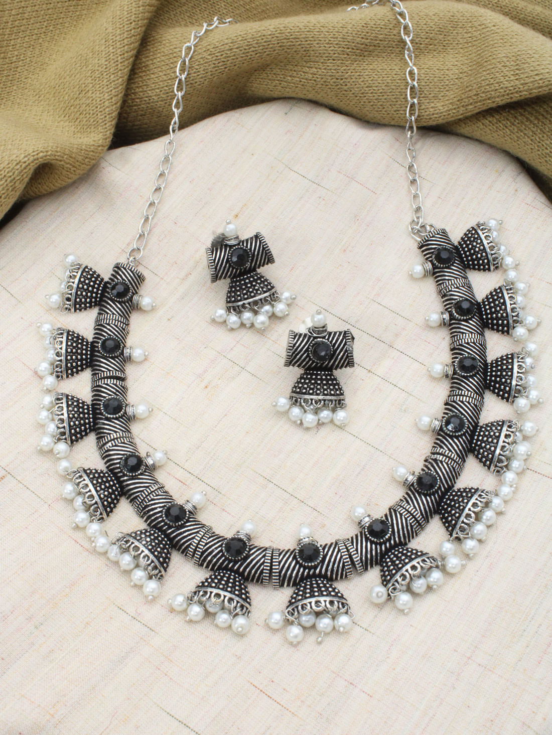 Black Color Oxidised Necklace