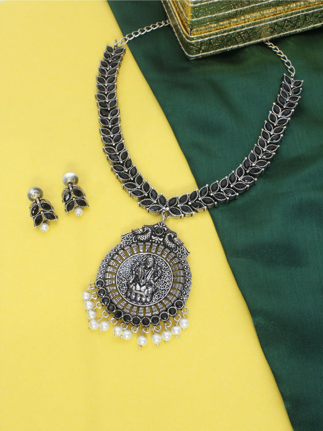 Black Color Oxidised Necklace