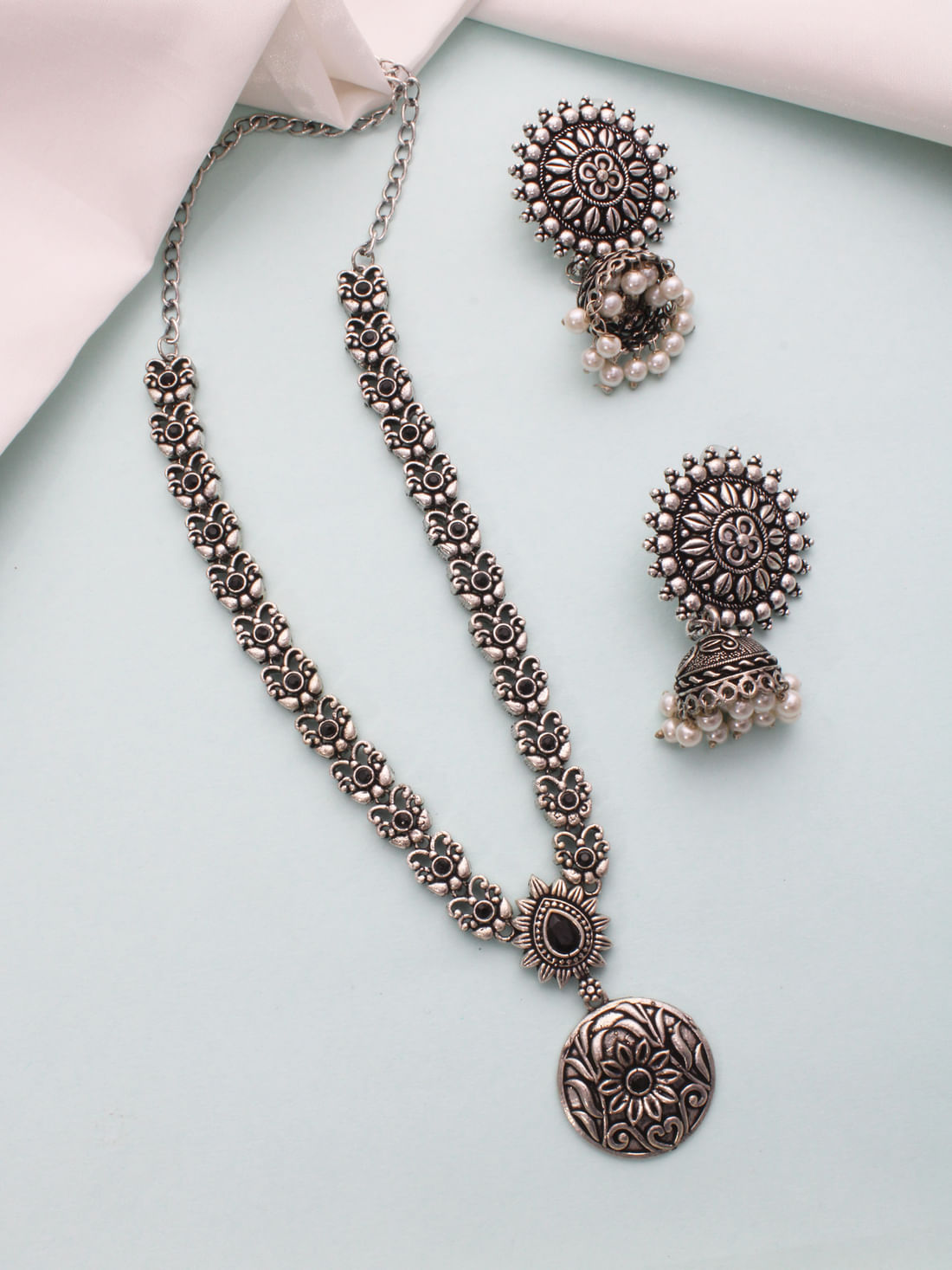 Black Color Oxidised Necklace