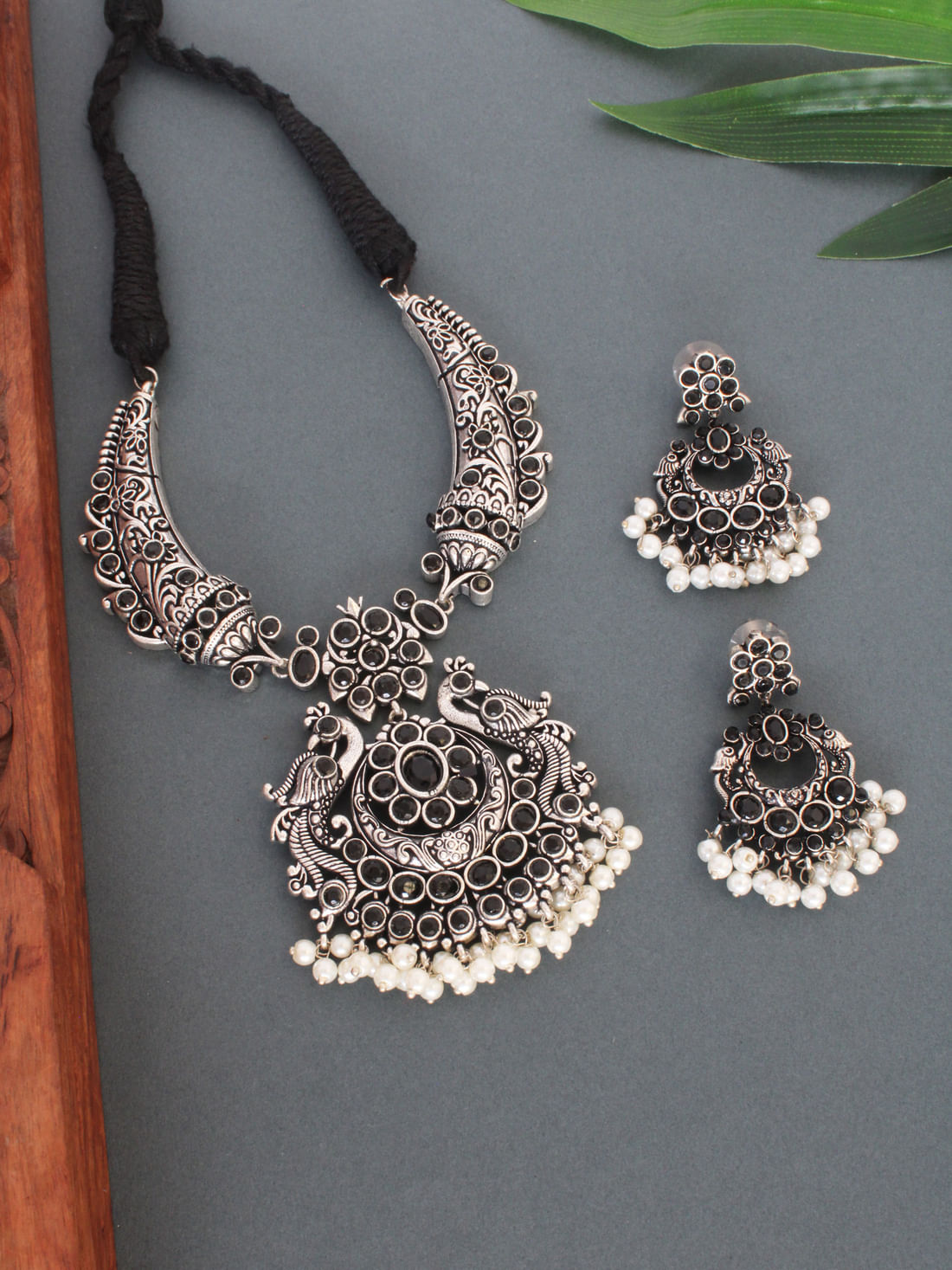 Black Color Oxidised Necklace