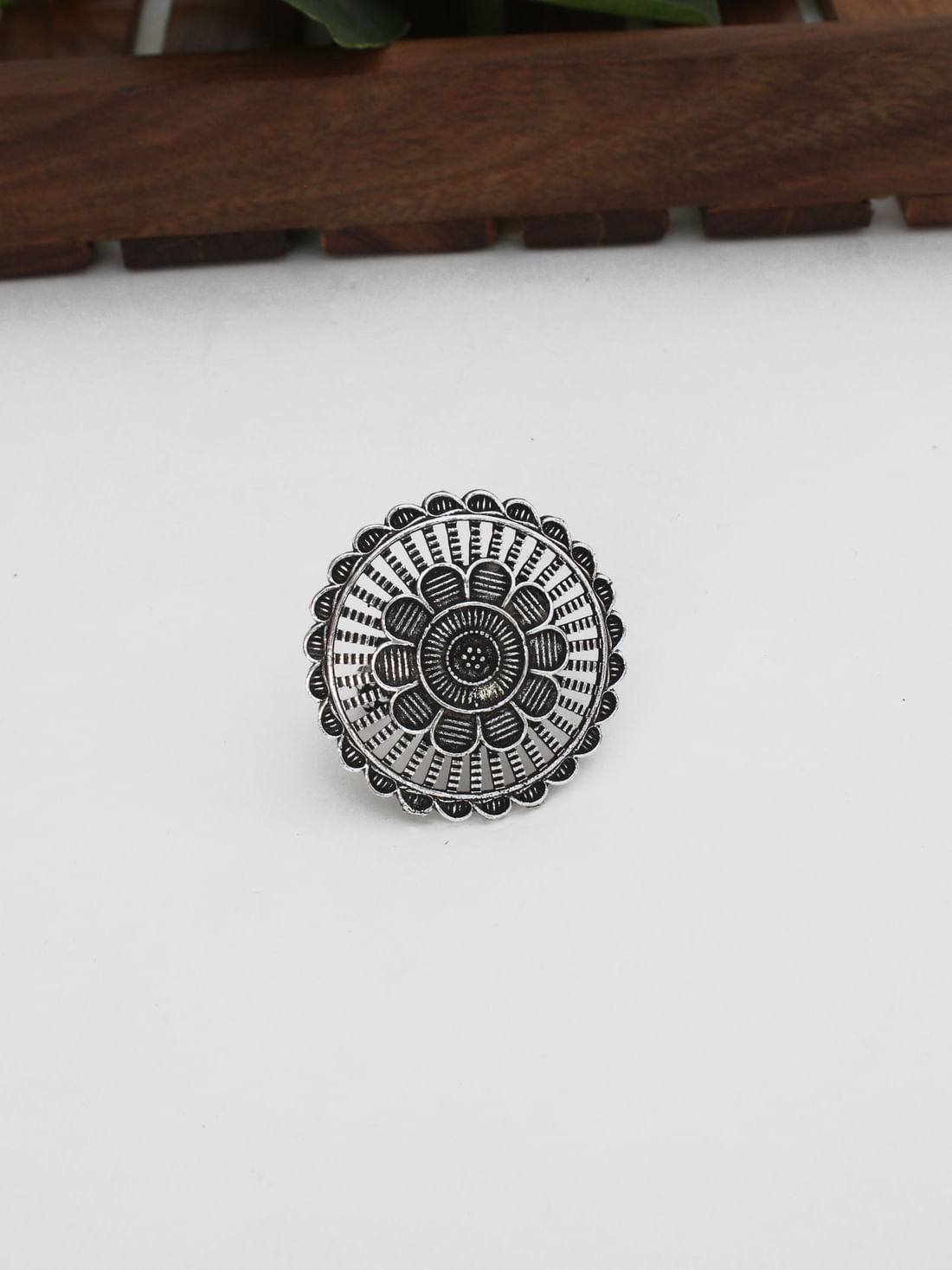 Silver Color Oxidised Ring