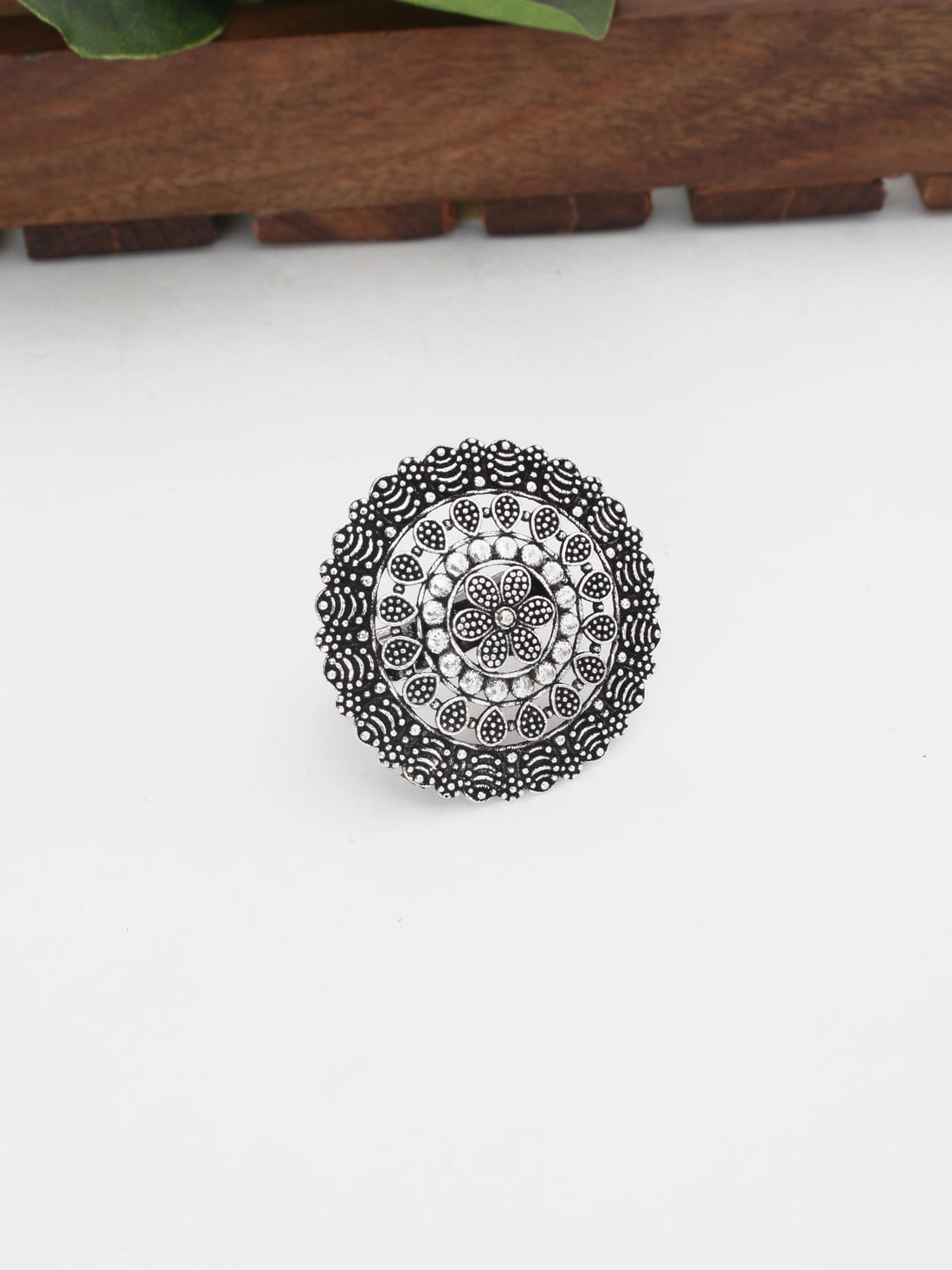 Silver Color Oxidised Ring
