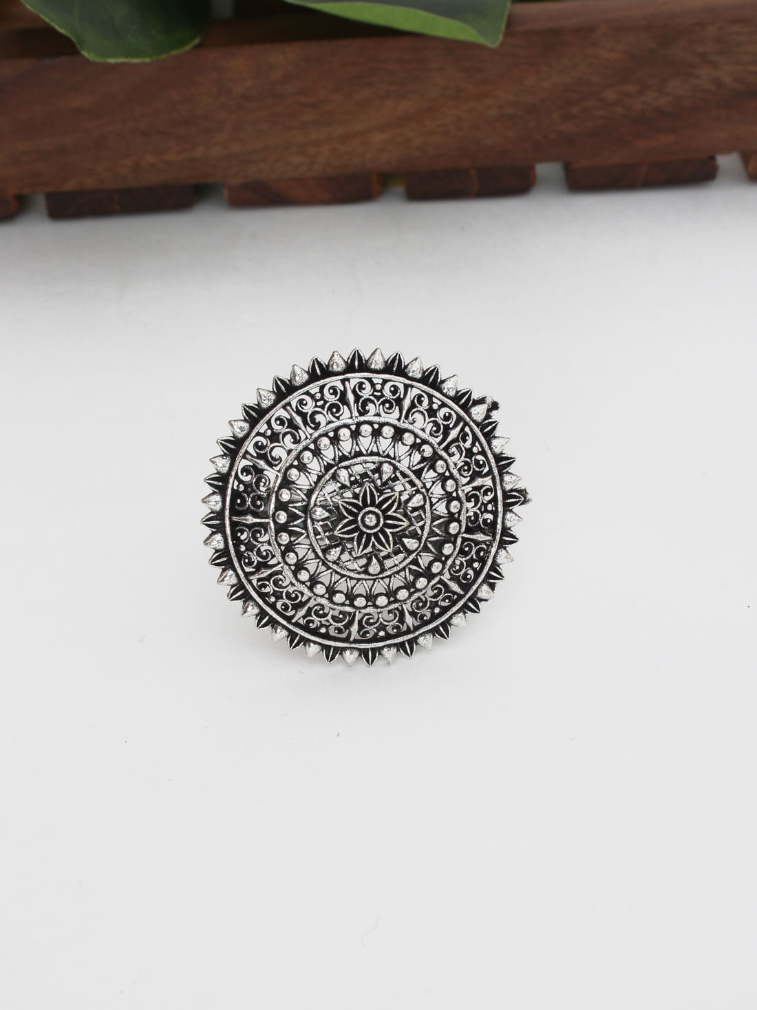 Silver Color Oxidised Ring