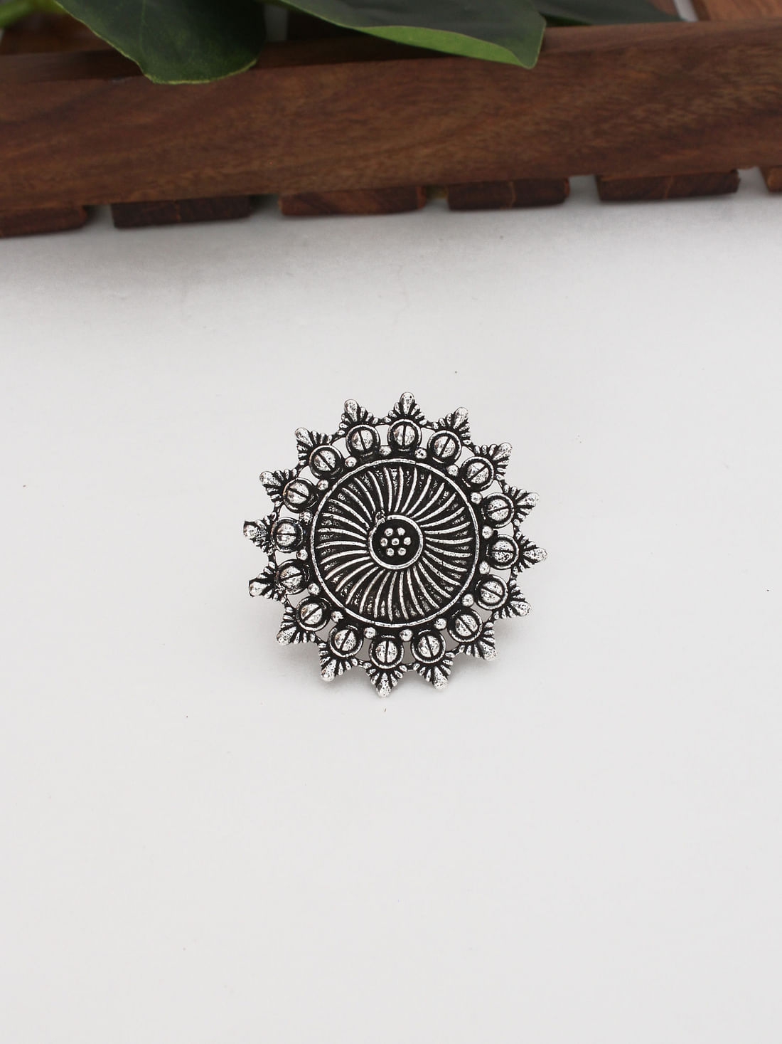 Silver Color Oxidised Ring