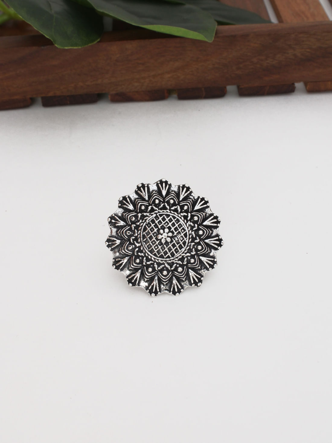 Silver Color Oxidised Ring