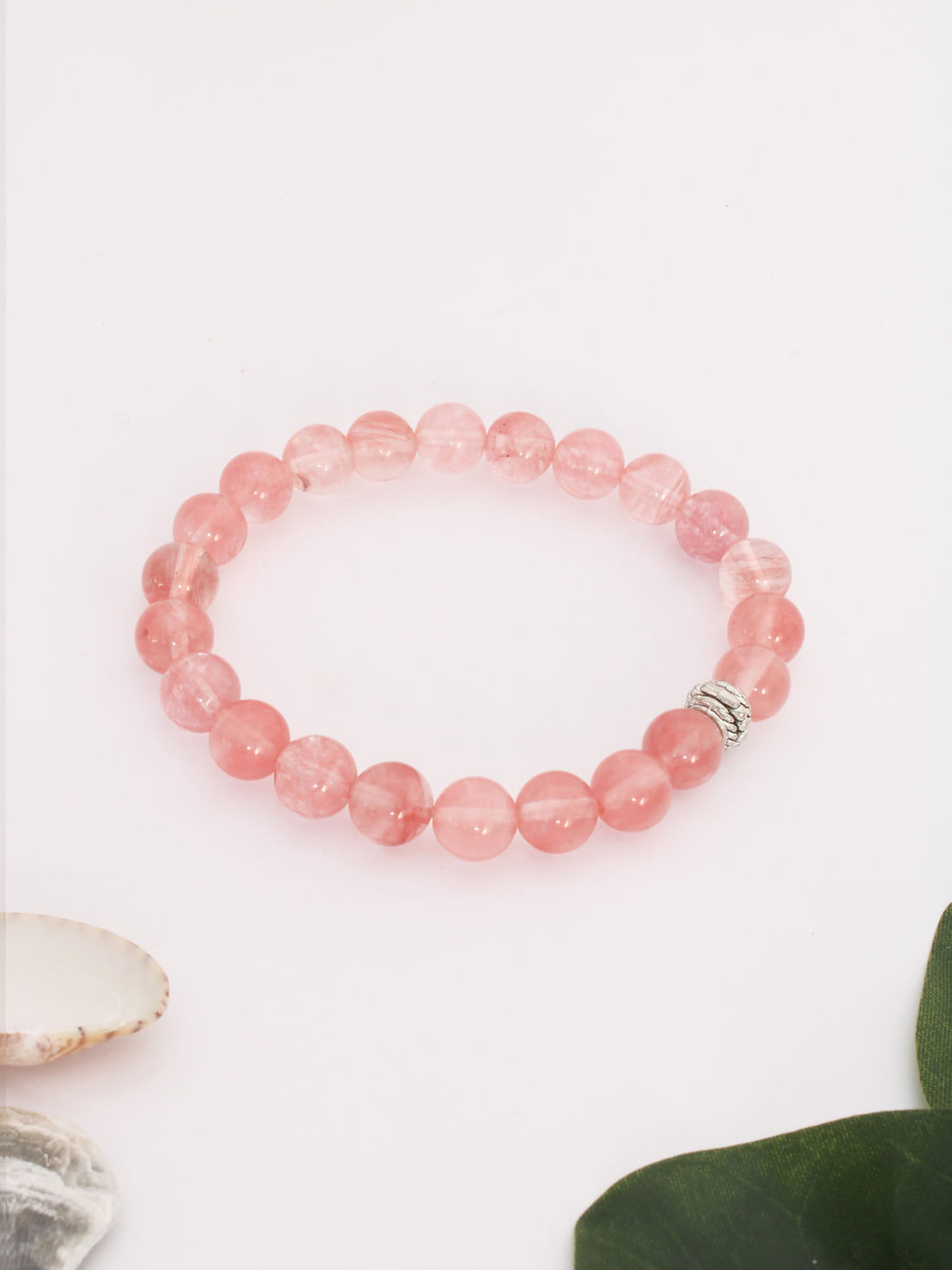 Synthetic Cherry Quartz Healing Crystal Bracelet(8Mm)