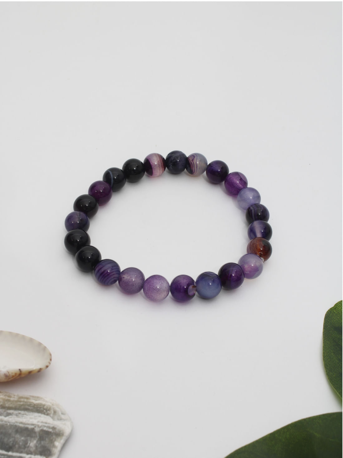 Purple Banded Onyx Healing Crystal Bracelet(8Mm)
