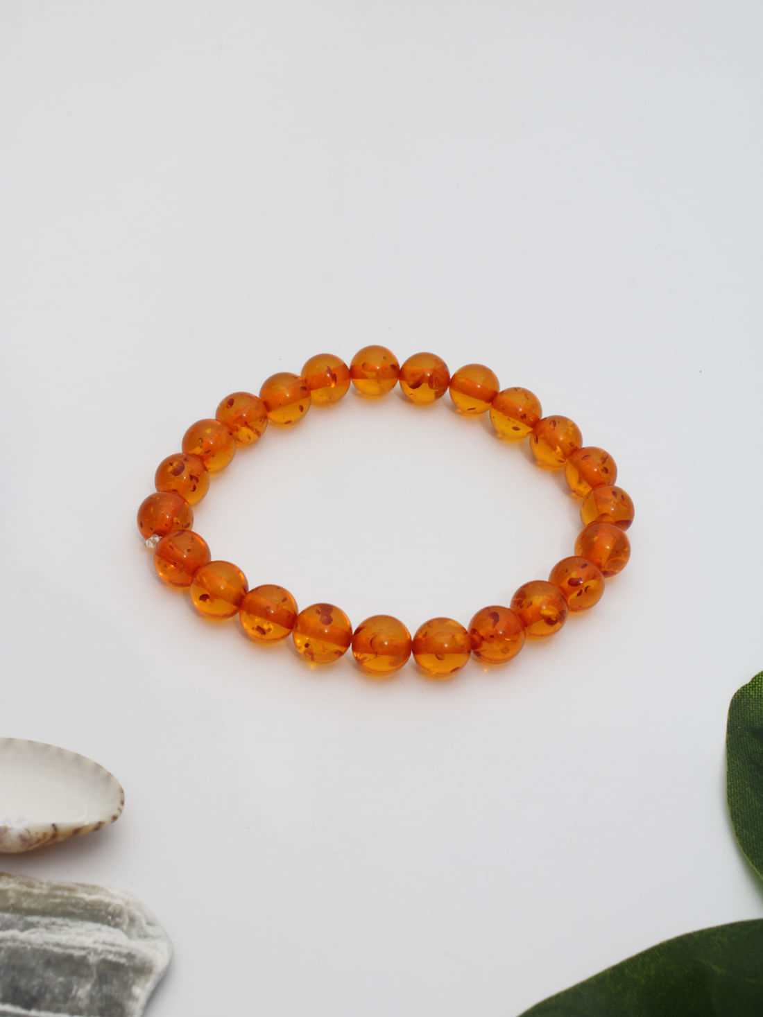 Manmade Amber Healing Crystal Bracelet(8Mm)