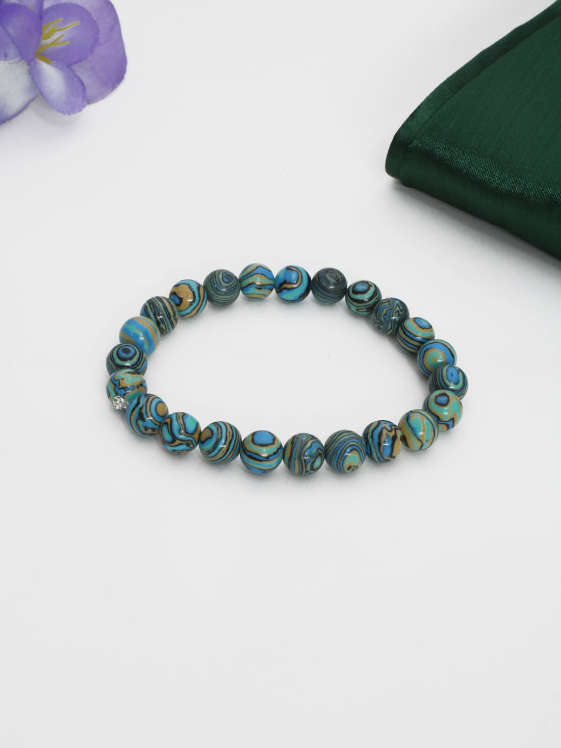 Blue Malachite (Manmade) Healing Crystal Bracelet(8Mm)